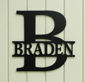 Letter Name Monogram Sign