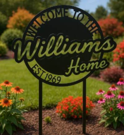 Last Name Yard Stake Sign 24"