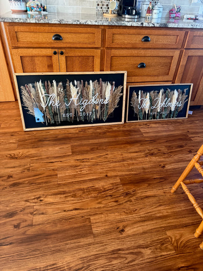 Last name sing- Boho Decor- Wedding Sign- Floral Sign