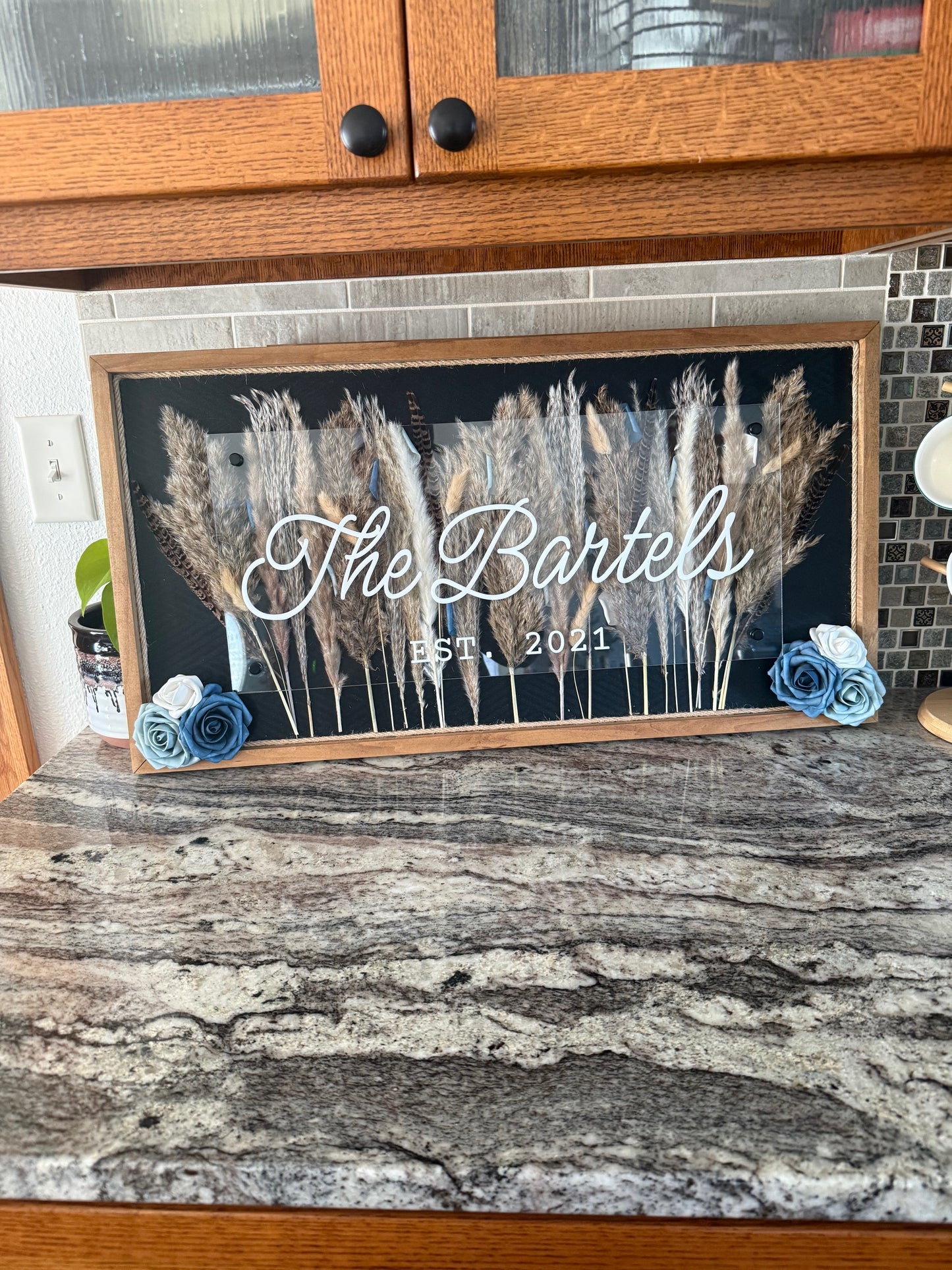 Last name sing- Boho Decor- Wedding Sign- Floral Sign