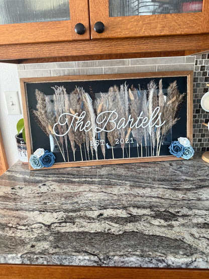 Last name sing- Boho Decor- Wedding Sign- Floral Sign