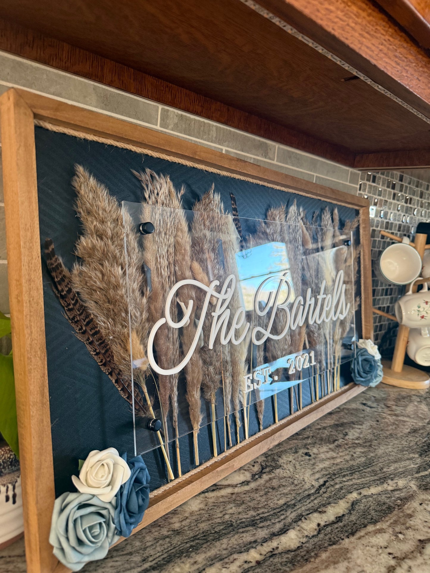 Last name sing- Boho Decor- Wedding Sign- Floral Sign