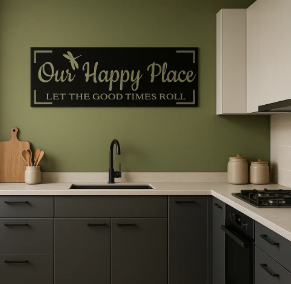 Our Happy Place Sign- Wall Decor