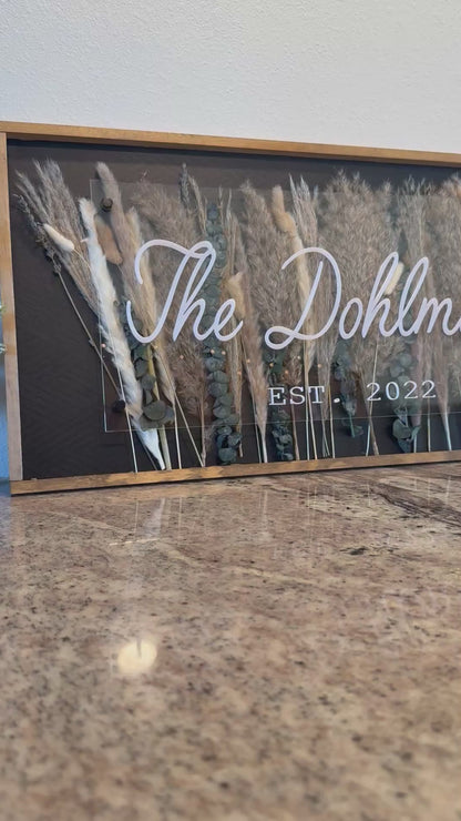 Last name sing- Boho Decor- Wedding Sign- Floral Sign